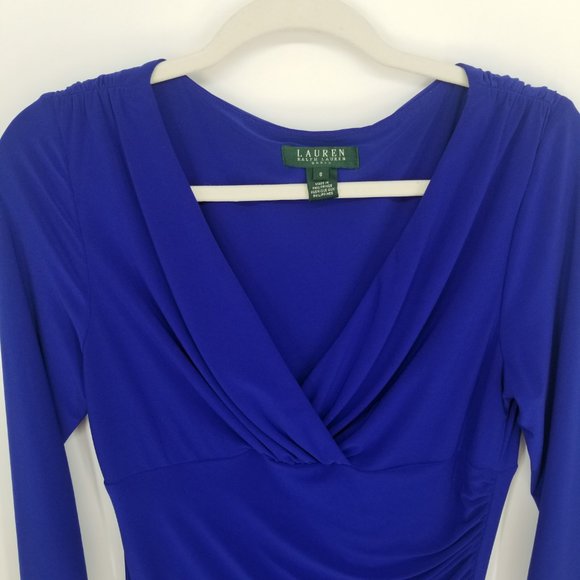 Ralph Lauren Ruched Jersey Knit Dress - Picture 2 of 8